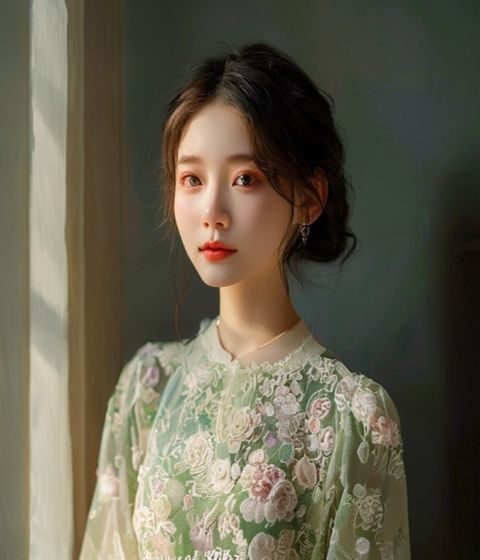 三上悠亞個人寫真照，身著優雅服裝，在溫暖柔和的室內光線下展現自然親切的笑容，復古膠片質感